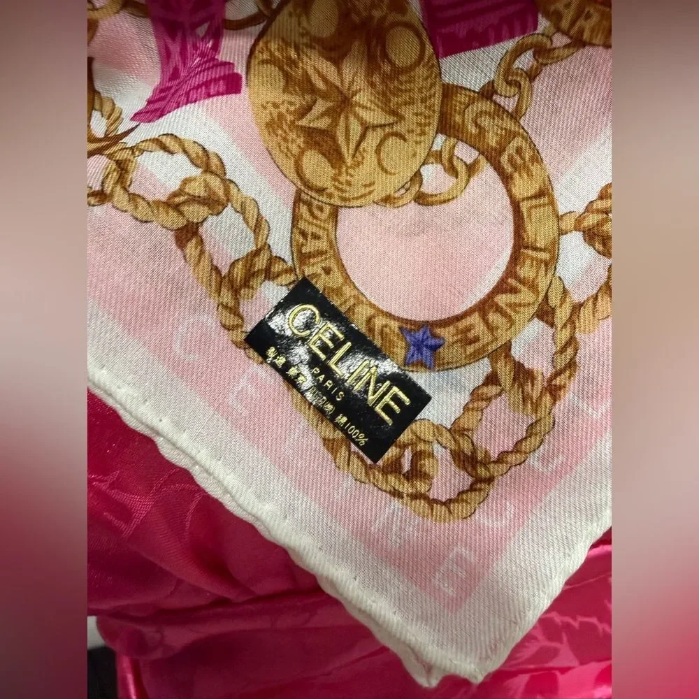 Celine Pink and Gold Scarf - Picture 2 of 4